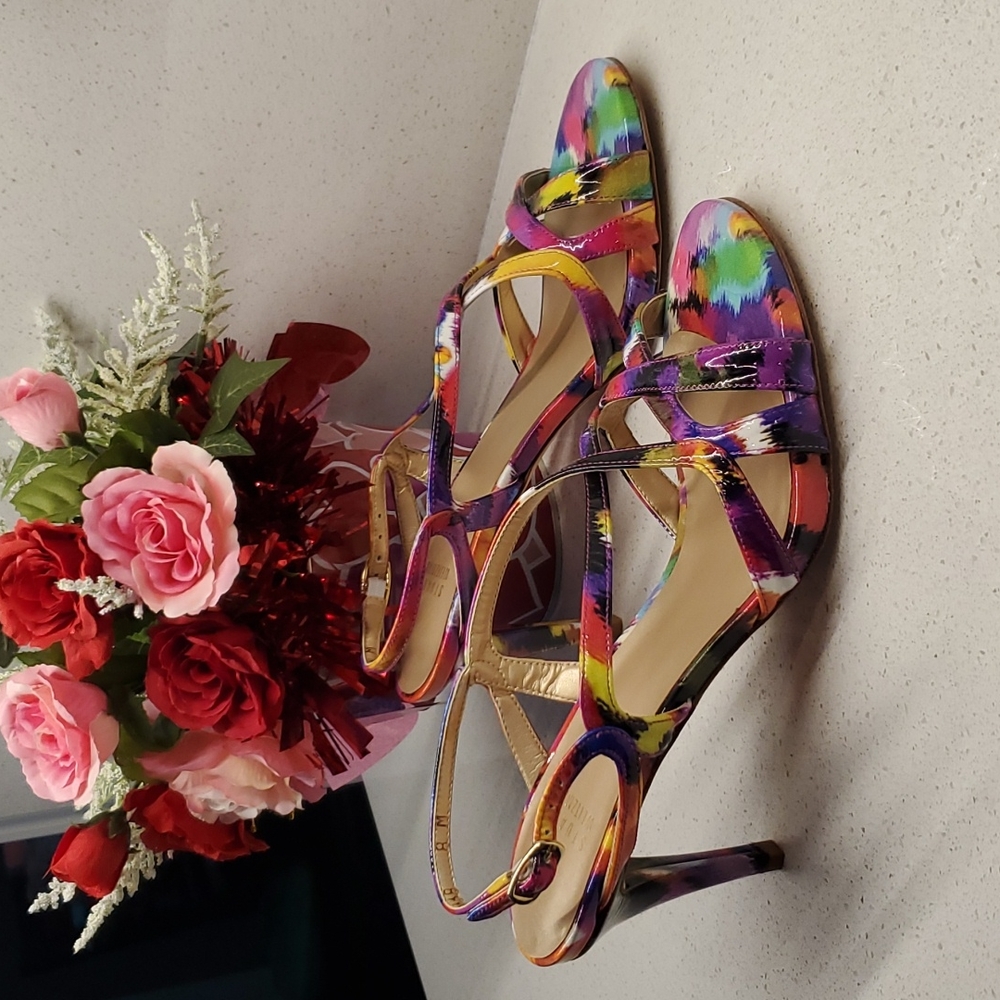 STUART WEITZMAN multi-color heels (sz 8M)